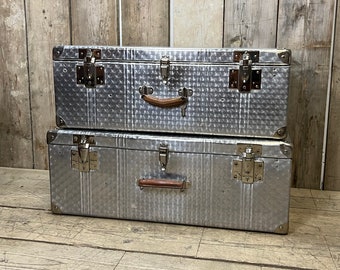 Aluminium Aviation Art Deco Travel Trunks