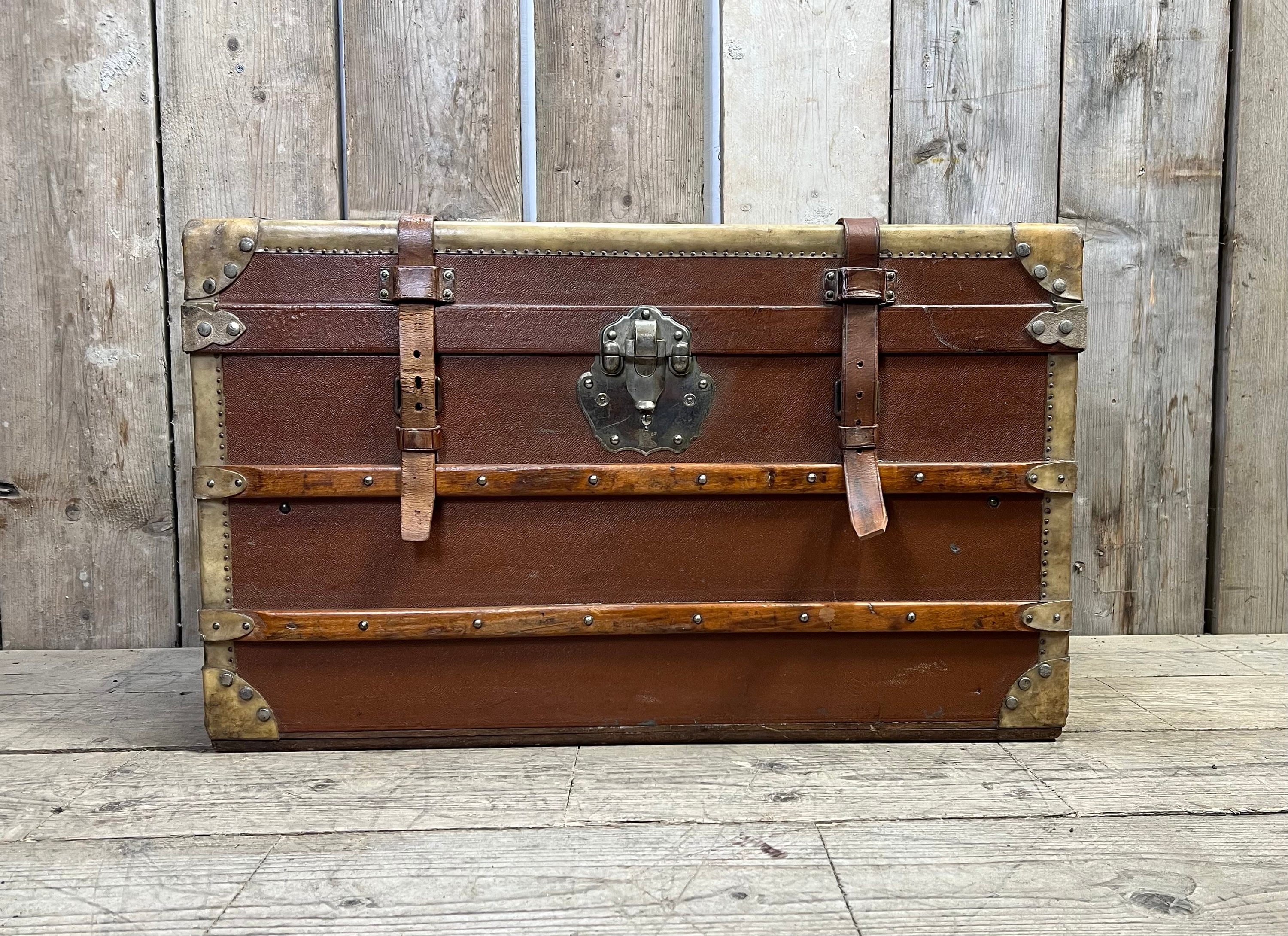 Antique French Travel Trunk - Etsy