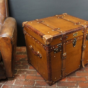 Handmade English Large Belted Occasional Side table Trunk image 5