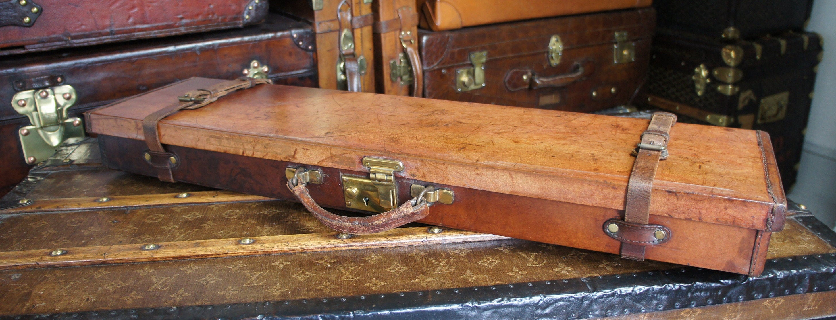 Single English Vintage Leather Gun Case 31.5 Barrel Etsy UK