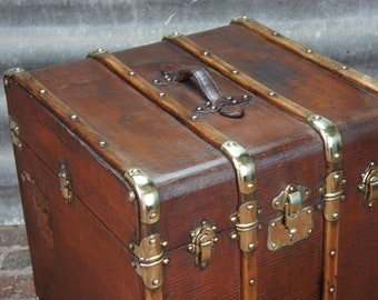 Antique French Hatbox Trunk Antique Luggage