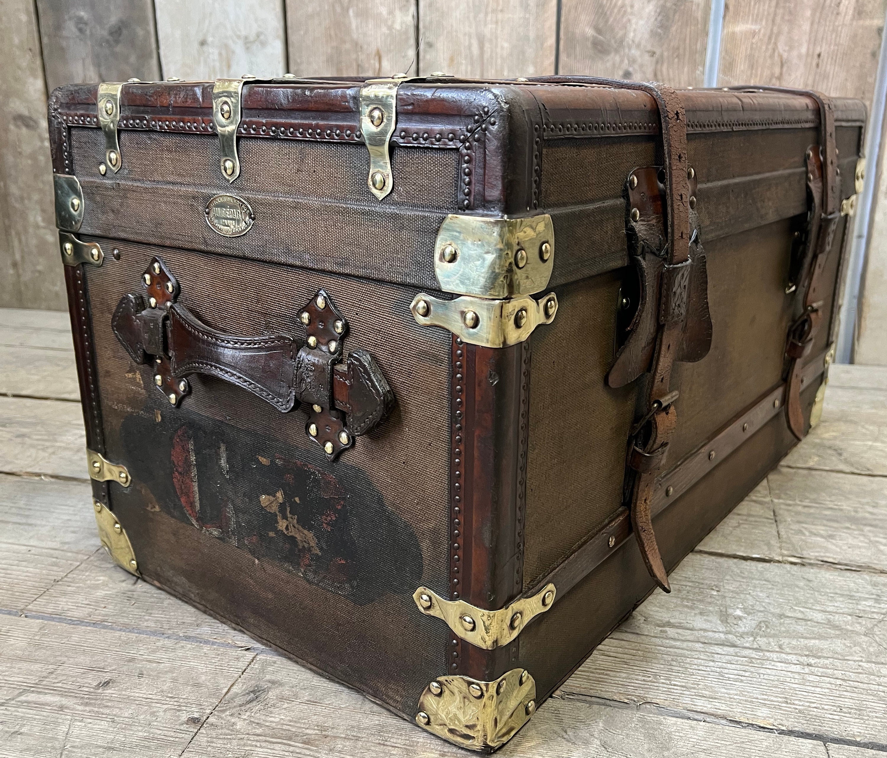 Louis Vuitton Trunk AMAKI Luggage Suitcase Vintage Trunk 