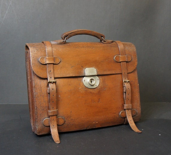 Antique English Belted Briefcase by Reid & Co Fam… - image 5