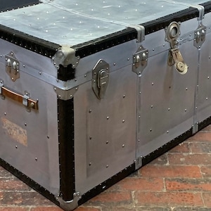 Large Aviators Art Deco Aluminium Coffee Table Trunk