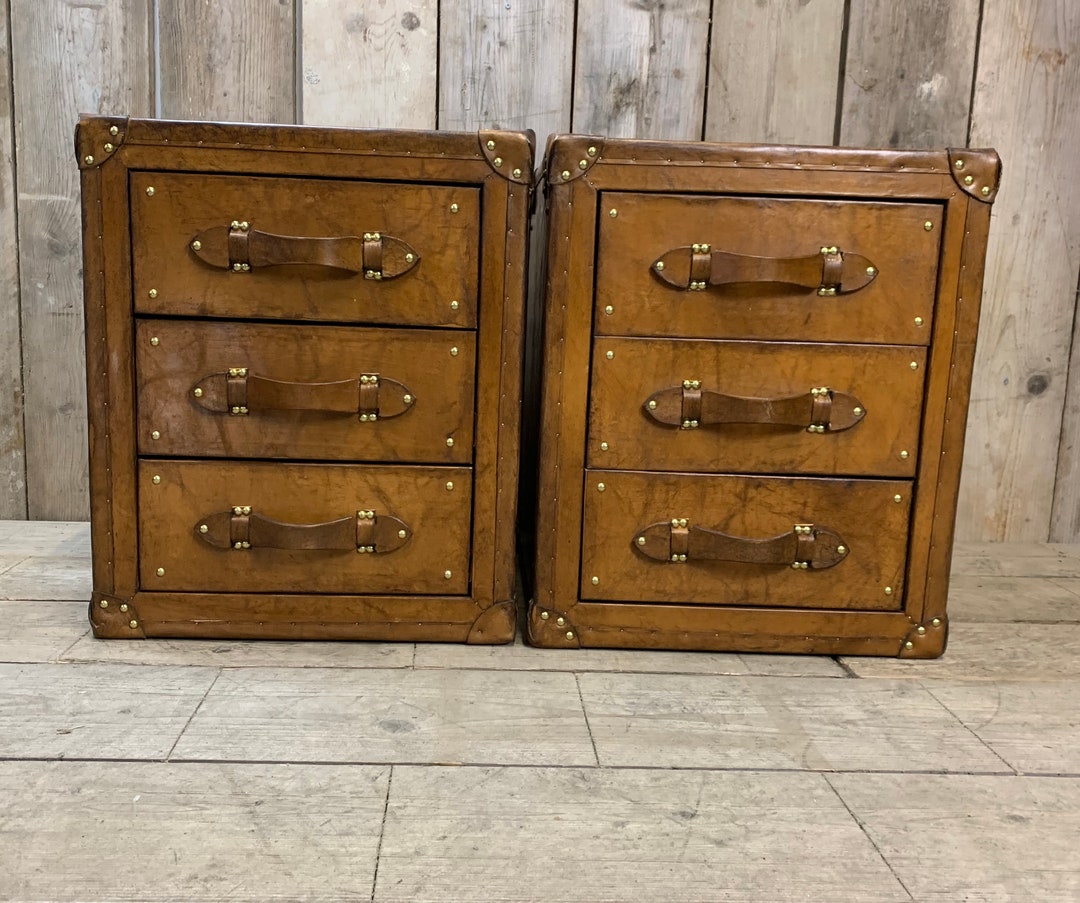 Handmade English Leather Nightstands Etsy