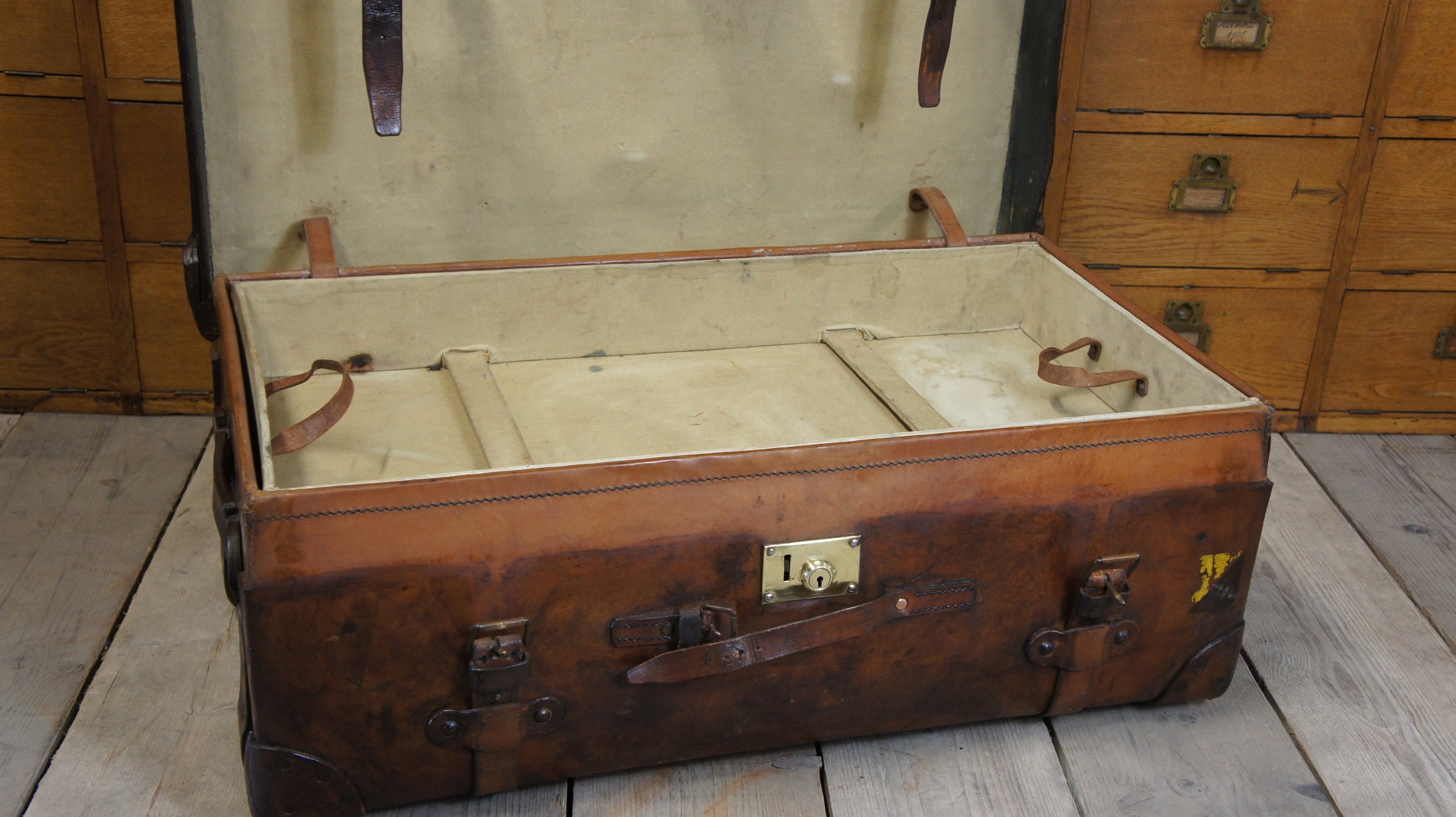 Baúl de viaje de cuero cinturón antiguo Etsy México