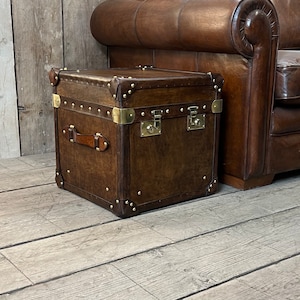 Handmade Leather Luxury Trunk Table