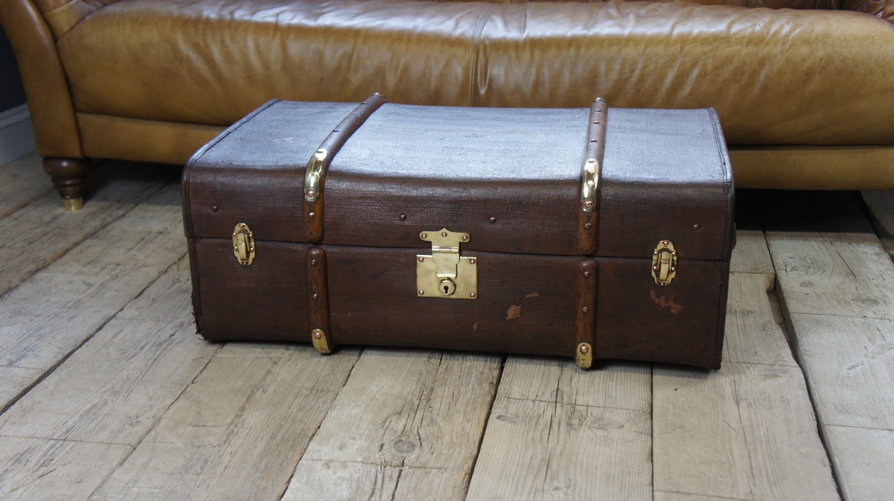 English Wood and Banded Travel Trunk Etsy UK