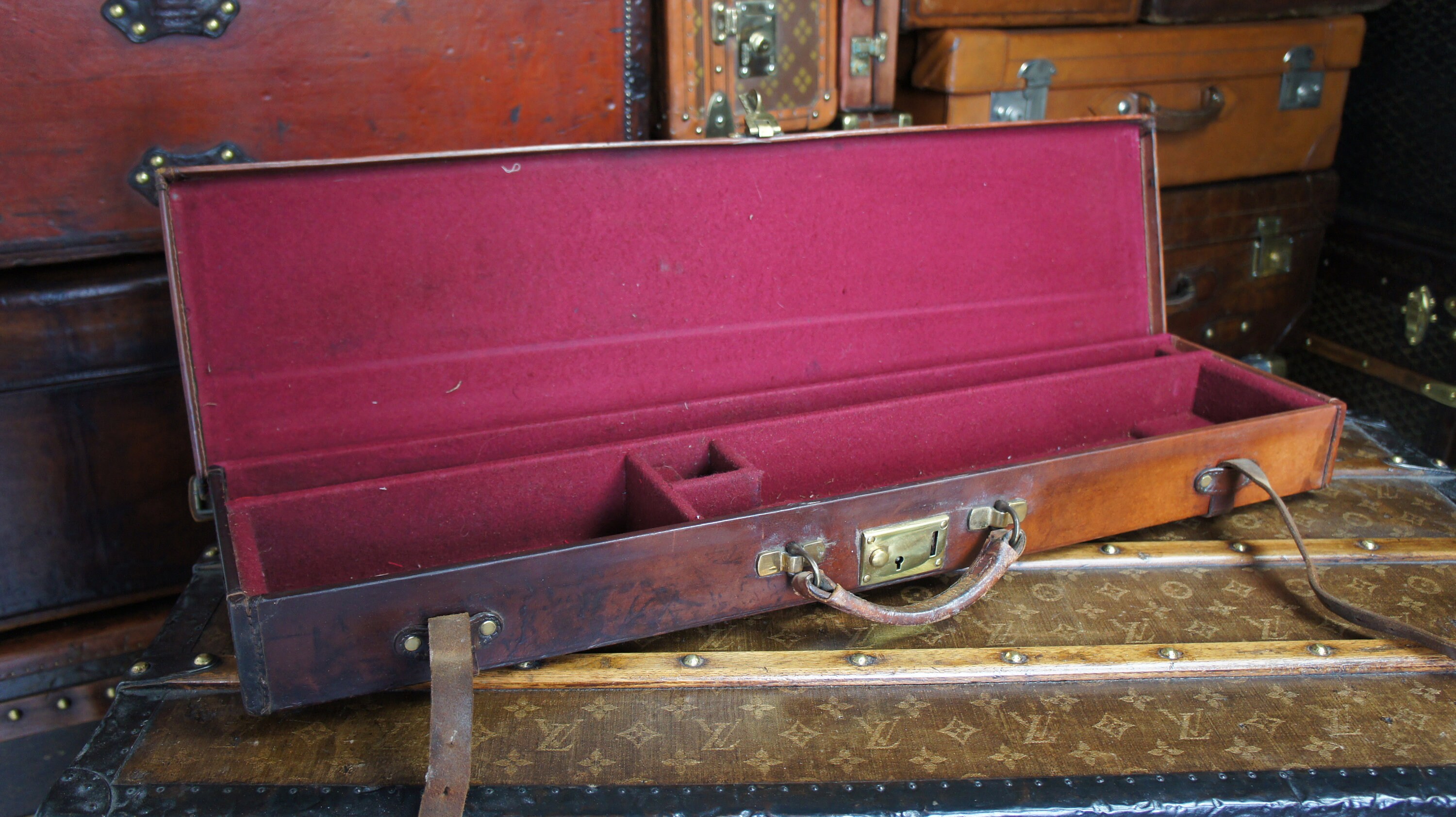 Single English Vintage Leather Gun Case 31.5 Barrel Etsy