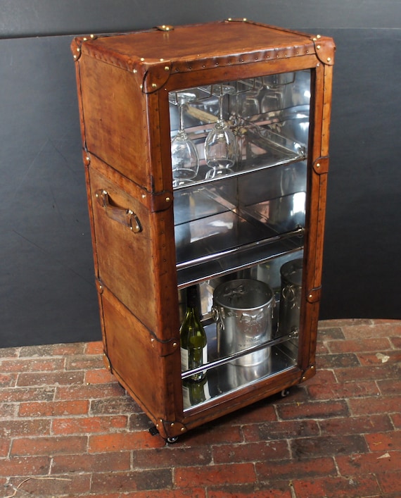 steamer trunk bar cabinet