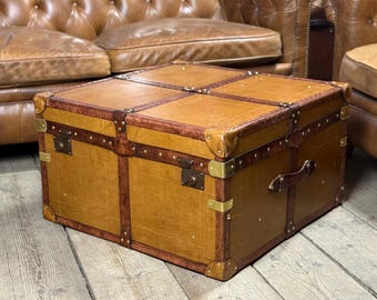 Tanned English Leather Coffee Table