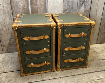 Luxury Handmade Leather Bedside Trunks