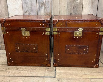 Personalised trunks - custom made chests - English antique leather