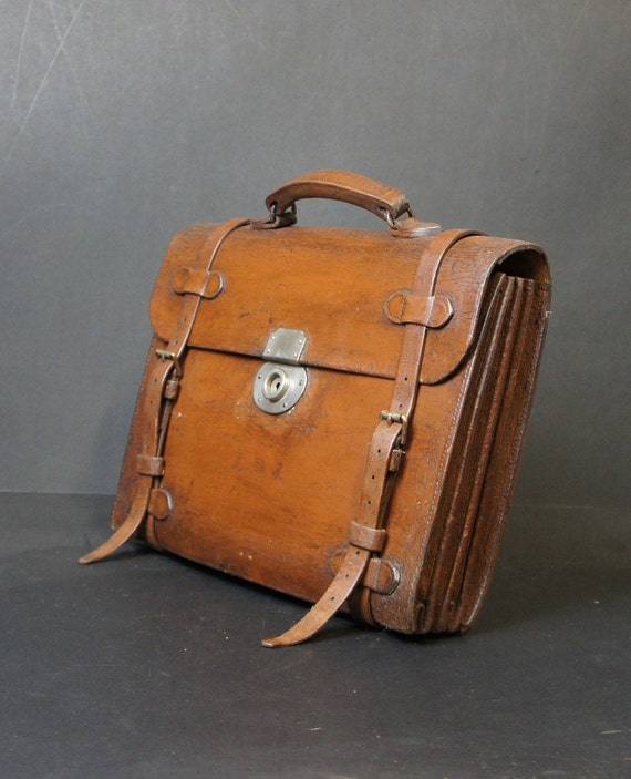 Antique English Belted Briefcase by Reid & Co Fam… - image 2