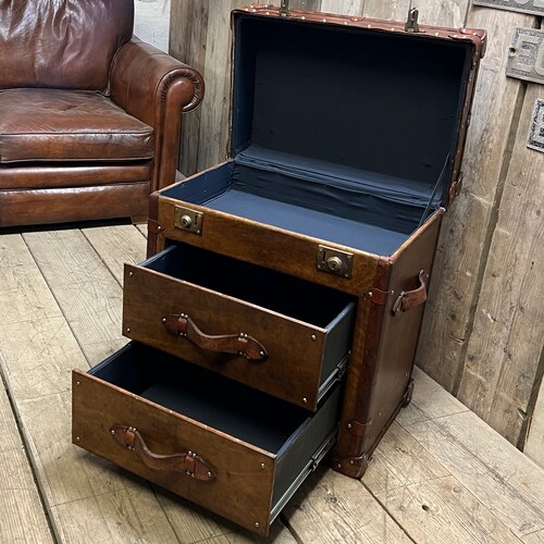 Bespoke Antique Leather English Occasional Side Table Trunk Etsy