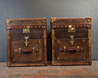 English Handmade Nightstand Table Trunks