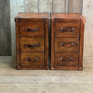 Luxury Handmade Leather Bedside Consoles