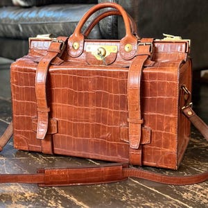 Luxury Mock Croc Gladstone Travel Bag by Fosters & Sons London
