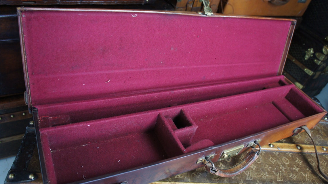 Single English Vintage Leather Gun Case 31.5 Barrel Etsy