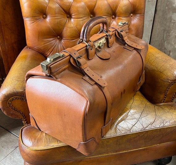 Antique Leather Gladstone Bag