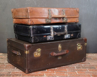 Set Of English Antique Suitcases Sold out Of Harrods Department Store London