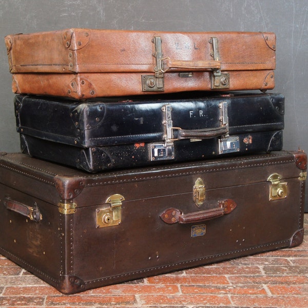 Set Of English Antique Suitcases Sold out Of Harrods Department Store London