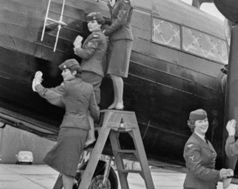 Vintage Polished Cast Aluminium Aviation Service Ladders