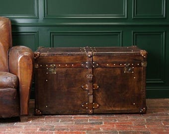 Luxe salontafel met riem | Engelse handgemaakte opbergkoffer
