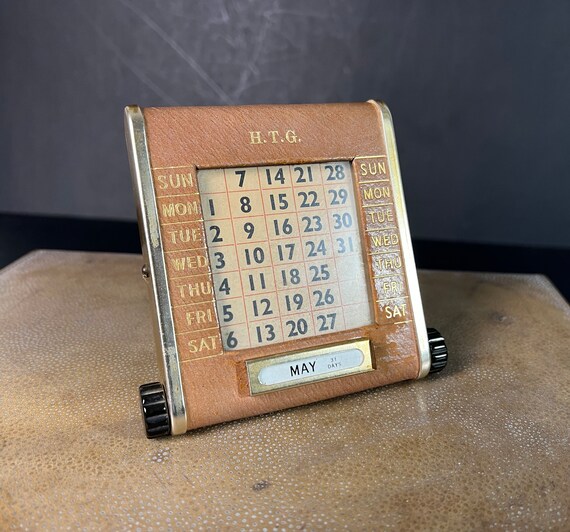Luxury Antique Leather Executives Calendar by Aspey London