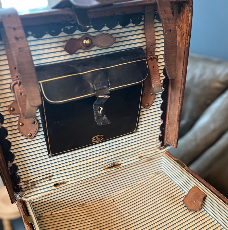 Rare Victorian Hatbox Trunk by John Pound London zdjęcie 9