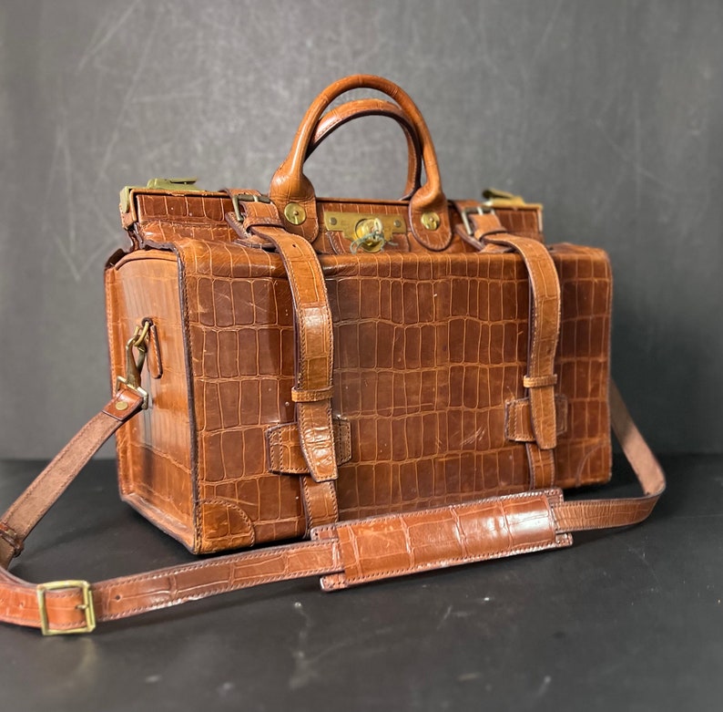 Luxury Mock Croc Gladstone Travel Bag by Fosters & Sons London image 3