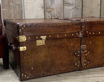Leather Trunk | custom English handmade | hand made hand dyed