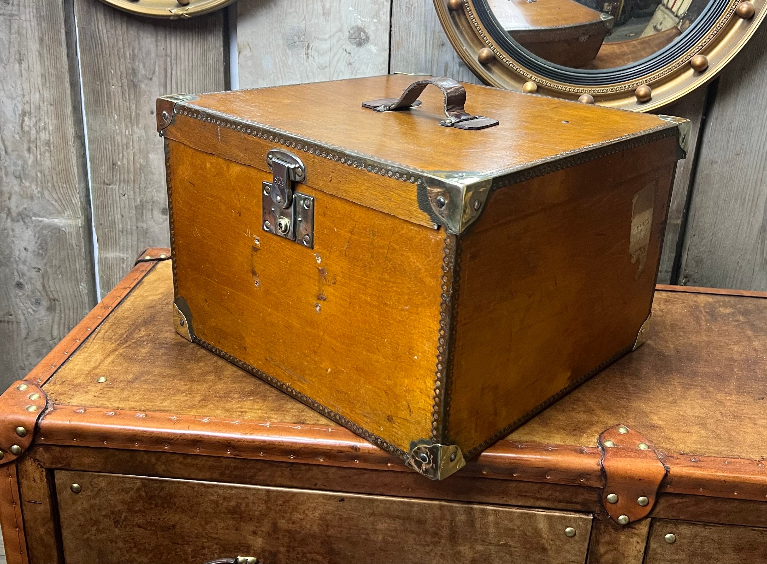 Mid Century English Ply Wood Travel Box