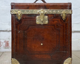 Antique Leather & Brass Bound Luggage