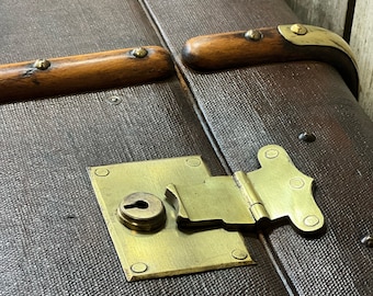 Vintage Elegant English Banded Cabin Trunk