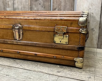 Luxury Leather Brass & Camphor Wood Travel Trunk