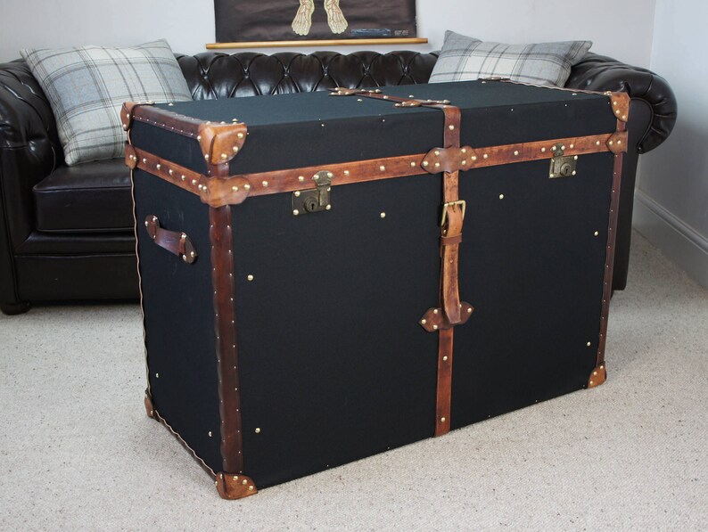 Huge Handmade Console Side Table Trunk in Black Millerain & Etsy