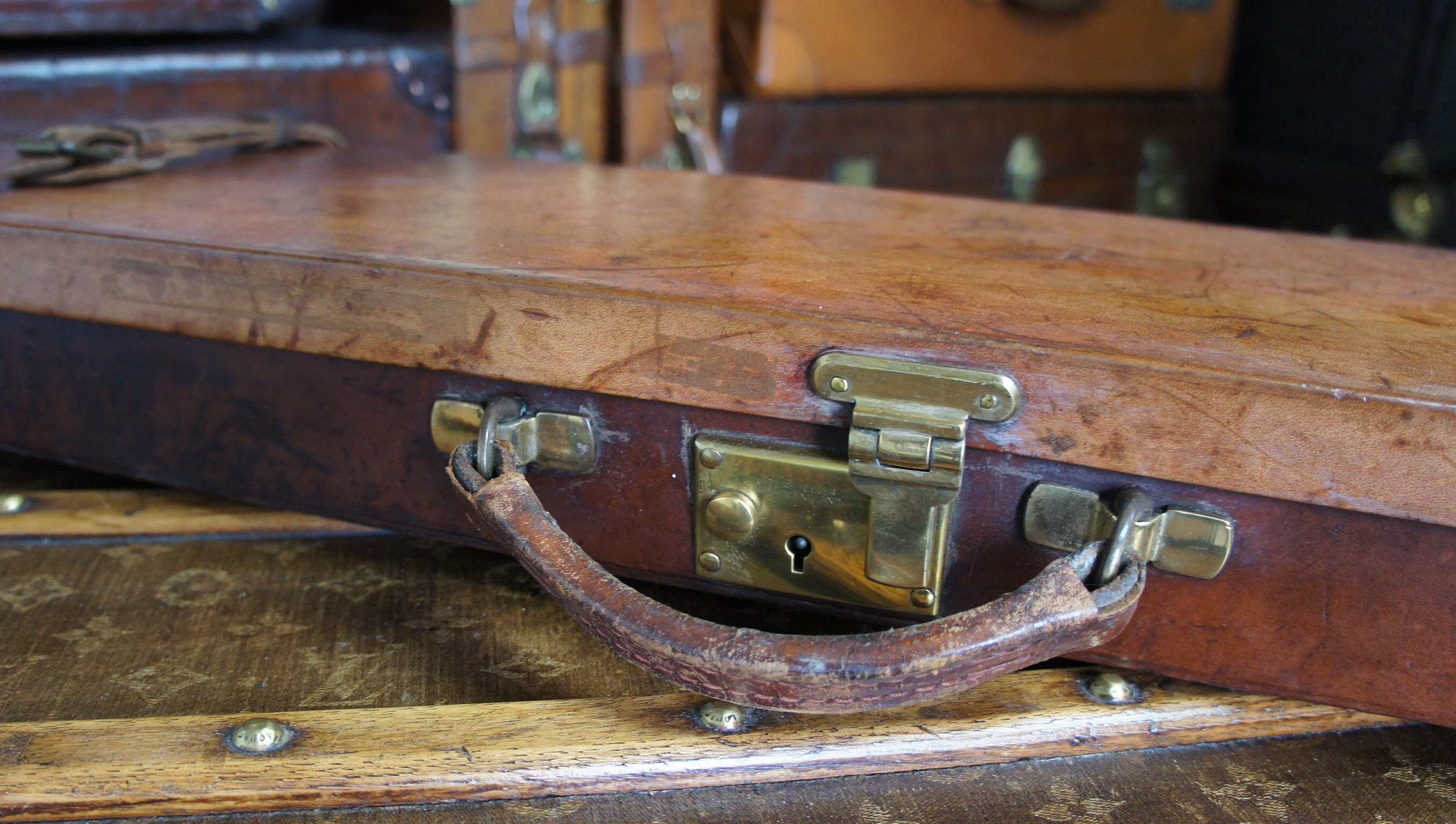 Single English Vintage Leather Gun Case 31.5 Barrel Etsy UK