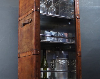 Leather drinks sale cabinet