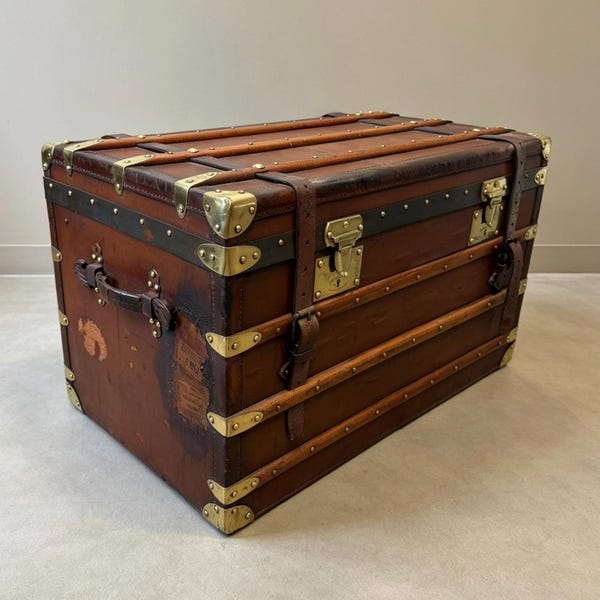 Antiker Moynat-Reisekoffer: Französischer Luxus-Reisekoffer, Vintage-Möbelaufbewahrungskoffer