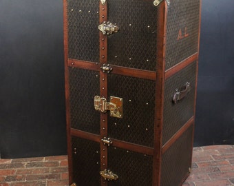 Leather Steamer Trunk with Key from Goyard, 1893 for sale at Pamono