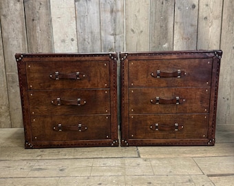 Bedside luxury leather draw set