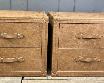 Lincoln Tan Drawers - Handmade English Bedside Tables