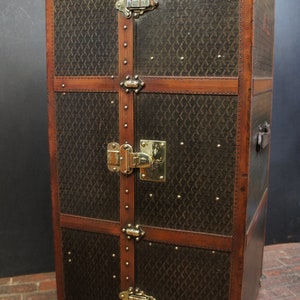 Luxury Antique Wardrobe Trunk by Goyard with Key image 7