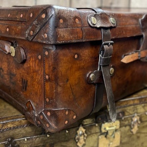 A Victorian Leather Travel Trunk