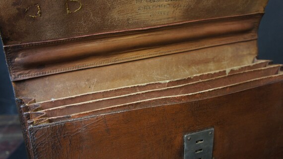 Antique English Belted Briefcase by Reid & Co Fam… - image 8