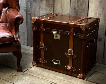 Bespoke Antique Belted Leather trunk