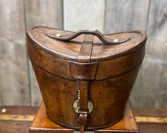 Victorian Leather Hatbox & Top Hat, Army and Navy London