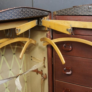 Luxury Antique Wardrobe Trunk by Goyard with Key image 5