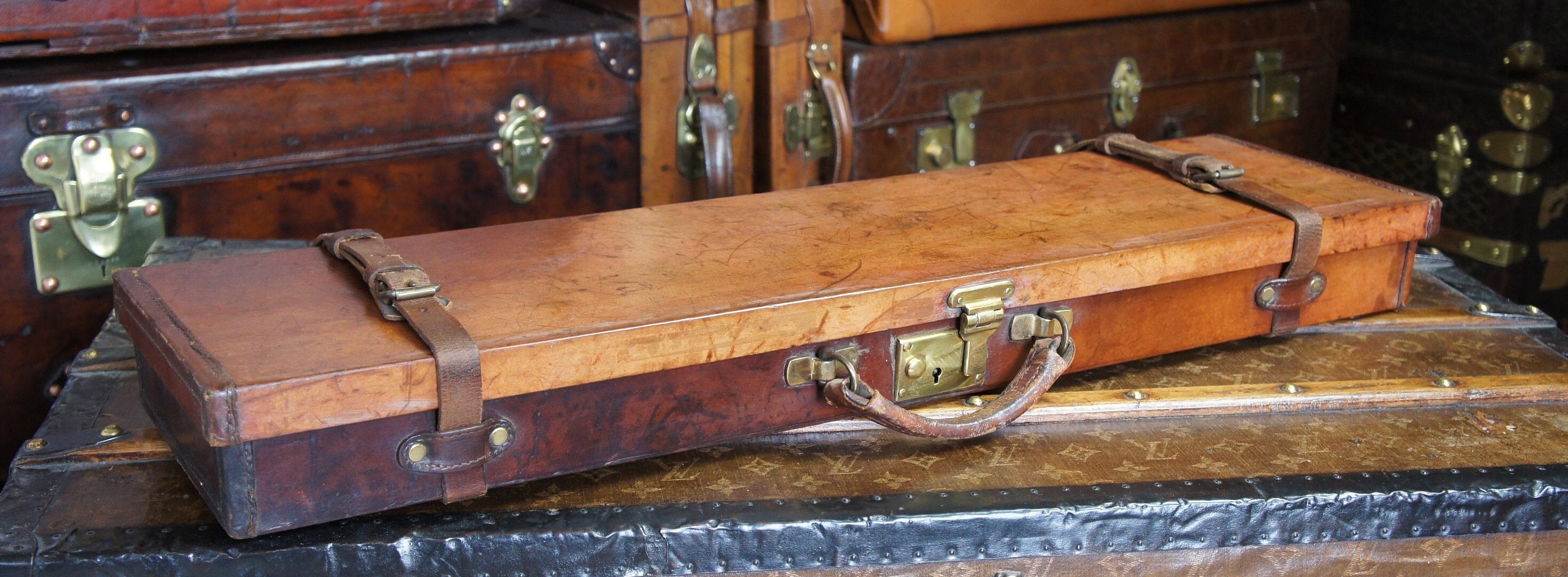 Single English Vintage Leather Gun Case 31.5 Barrel Etsy UK